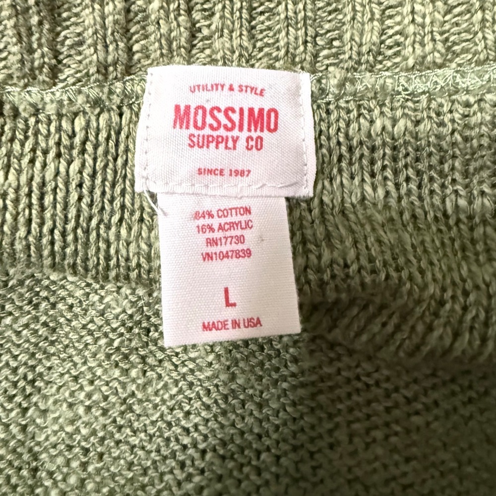 Mossimo Short Sleeve Sweater Women L Olive Green Excellent Knit Scoop Neck - Picture 4 of 7